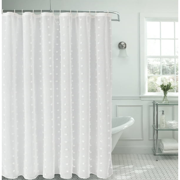 Dainty Home Snowball Shower Curtain