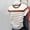 (Fashion 23)Brown, variant on Women's Color Block Striped T-Shirt Summer Crew Neck Short Sleeve Slim Fit Top Casual Lightweight Crop Tee
