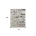 thumbnail image 3 of HomeRoots 514133 8 x 10 ft. Tan Orange & Ivory Abstract Power Loom Distressed Rectangle Area Rug, 3 of 6