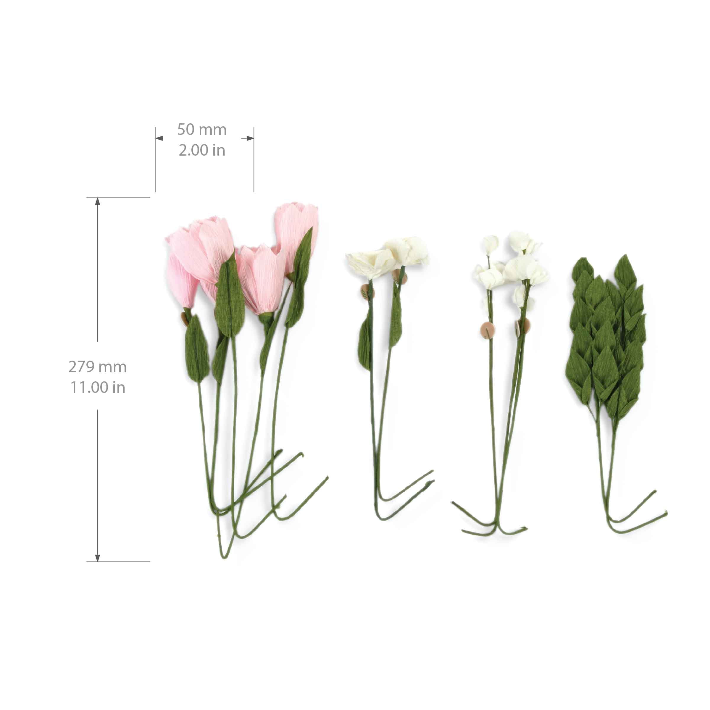 Blue Moon Studio 3D Wall Blooms Décor Peel and Stick Blush Crepe Paper Flowers (Set of 12), by Blue Moon Studio
