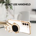thumbnail image 5 of Compatible with Samsung Galaxy S21 Case Astronaut Plating Electroplate Luxury Elegant Case Camera Protector Kickstand Shockproof Protective Corner Back Cover Galaxy S21 Case -White, 5 of 11