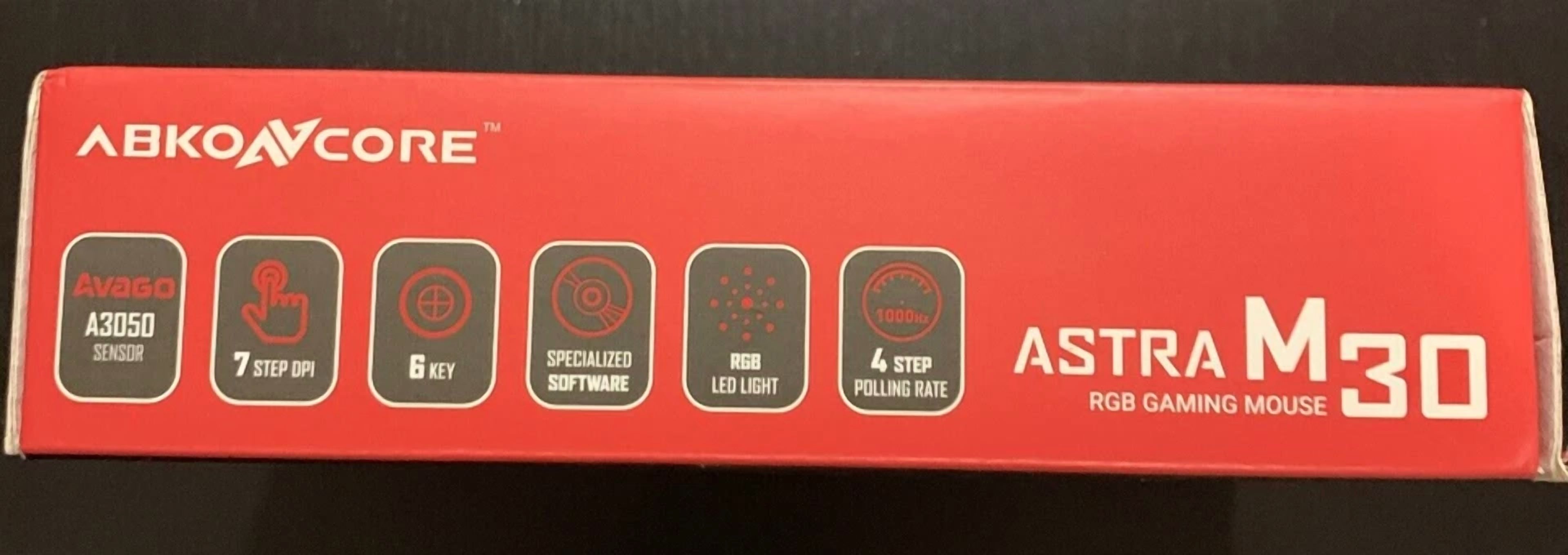 CRESTIN- Abkoncore Astra M30 Usb Wired Gaming Computer Mouse Black Max 3500 Dpi 8 Button