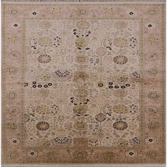 Ahgly Company Indoor Square Mid-Century Modern Sienna Brown Oriental Area Rugs, 5' Square
