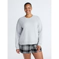 thumbnail image 2 of Joyspun Women's Fleece Drop Shoulder Sleep Top with Long Sleeves, Sizes XS-3X, 2 of 6