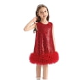 thumbnail image 5 of YOUYEDIAN Toddler Girls Sequin Dress A-Line Sparkly Sleeveless Wedding Gown Party Dresses for Girls (Red, 2-3 Years), 5 of 6