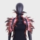 thumbnail image 5 of Chal de plumas gótico para fiesta de Halloween, espectáculo de baile, accesorios de plumas de pollo, capa, 5 of 5