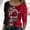 Red, variant on Ichuanyi Fall Tops for Women 2022 Fashion Women Casual Printing Round Neck Long Sleeve Loose T-Shirt Autumn Blouse Pullover Tops