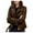 Brown, variant on Long Sleeve Shirts for Women Cool Faux Leather Jacket Zipper Fitted Coat Fall Jacket Tee Tops