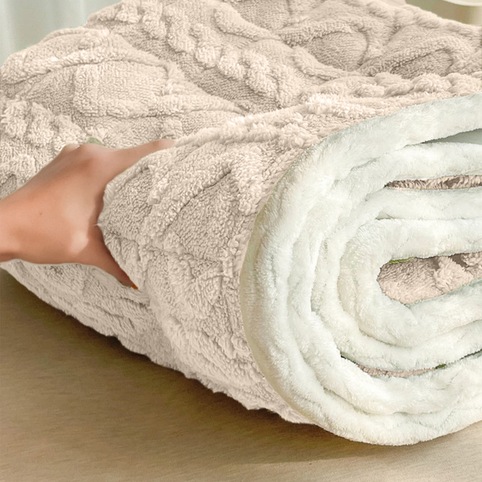 Oggfader Mattress Topper Milk Flannel Mattress Upholstery Facecloth Futon Bed Mattress Warm Non Slip Mattresses White