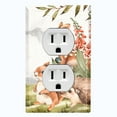 thumbnail image 1 of Metal Light Switch Plate Cover Forest Animals Deer Fox Bunny Squirrel ANM016, 1 of 13
