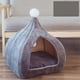 thumbnail image 2 of Cat House Cat House Cat Basket Cat Dog House With Removable Cushion Cat Basket Cat House Comfortable Cat Nest For Cat Cat Bed (30x30x40cm, Gray), 2 of 5