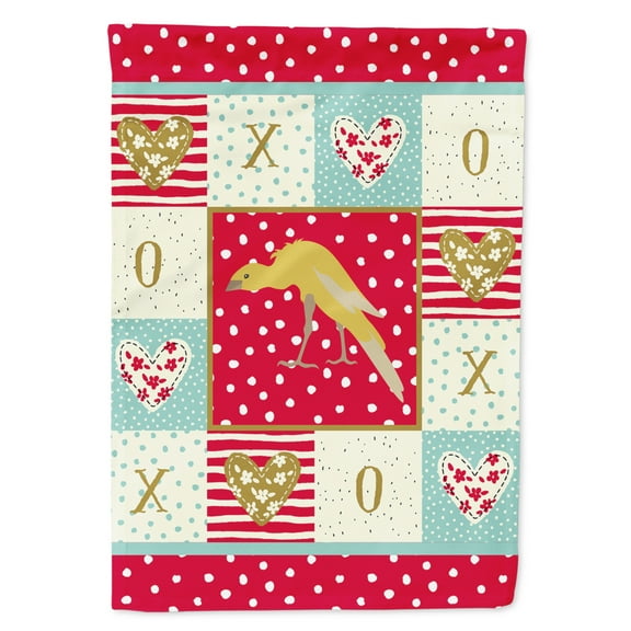 Carolines Treasures CK5500GF Belgian Hunchback Canary Love Flag Garden Size Small multicolor