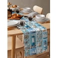thumbnail image 6 of Ocean Coastal Table Runner 72 Inches, Nautical Starfish Lighthouse Anchor Ship Bed Runner Dresser Scarves Tabletop for Indoor Outdoor Parties/Ceremony/Banquet, 16" x 72", 6 of 8