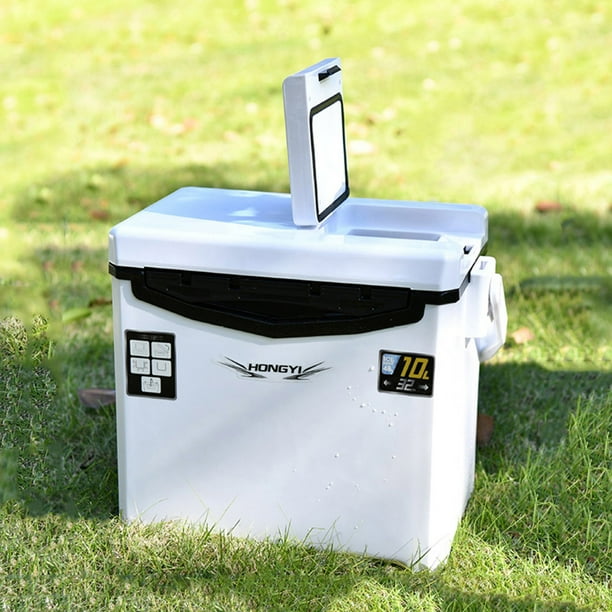 Caja de almacenamiento de pescado de 10 l, caja de aparejos de pesca portátil con asa para suministros de pescador FLhrweasw Nuevo