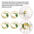 thumbnail image 2 of Napkin Ring Flower Napkin Rings Set of 6 Metal Napkin Holder for Wedding Party Dinner Table Decoration,6 * Napkin rings,Gold & green, 2 of 10