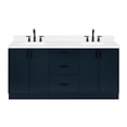 thumbnail image 2 of Ariel Kelly 72 Inch Double Rectangle Sink Bathroom Vanity With Carrara White Quartz Countertop 1.5 Inch Edge In Midnight Blue, 2 of 12