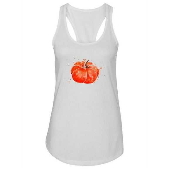 Watercolor Pumpkin Design Tank Women -Image by Shutterstock, Female XX-Large