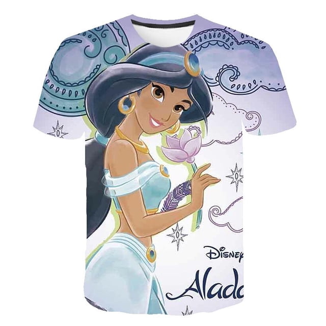 ¡Novedad del año 2023! Camisetas de jazmín con estampado 3D para niñas, camisetas de moda de manga corta con dibujos animados de verano, ropa informal de 1 a 14 años Top7T Gao Jinjia LED