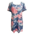 thumbnail image 3 of B91xZ Pyjama en Coton pour Femmes Manches Courtes Chemise de Nuit Imprimée,S Rose, 3 of 3