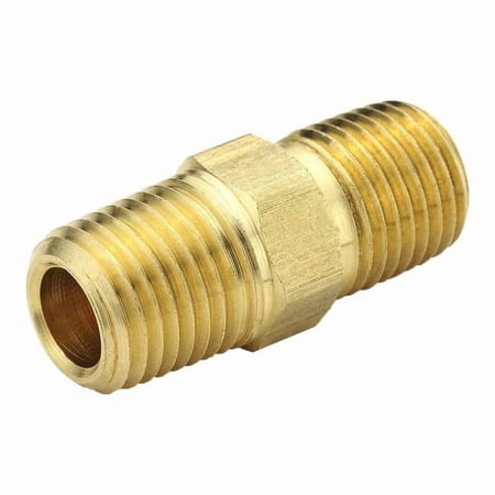 Parker Hex Nipple Brass 1/4 in Pipe Size MNPT 216P-4