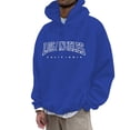 thumbnail image 1 of LUOGENLI Mens Hoodies Pullover Cotton Male Autumn and Winter Fashion Casual Letter Part Print Hooded Pullover Long Sleeve Hooded Sweater Tops Men Hoodies Blanket Blue1 Size L, 1 of 5