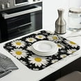 thumbnail image 3 of Microfibre Drying Mat for Kitchen Daisy Flower Watercolor Dish Drying Drainer Mat Absorbent Drying Mat Washing Up for Glass, Plate & Cup 16inch X 18inch, 3 of 7