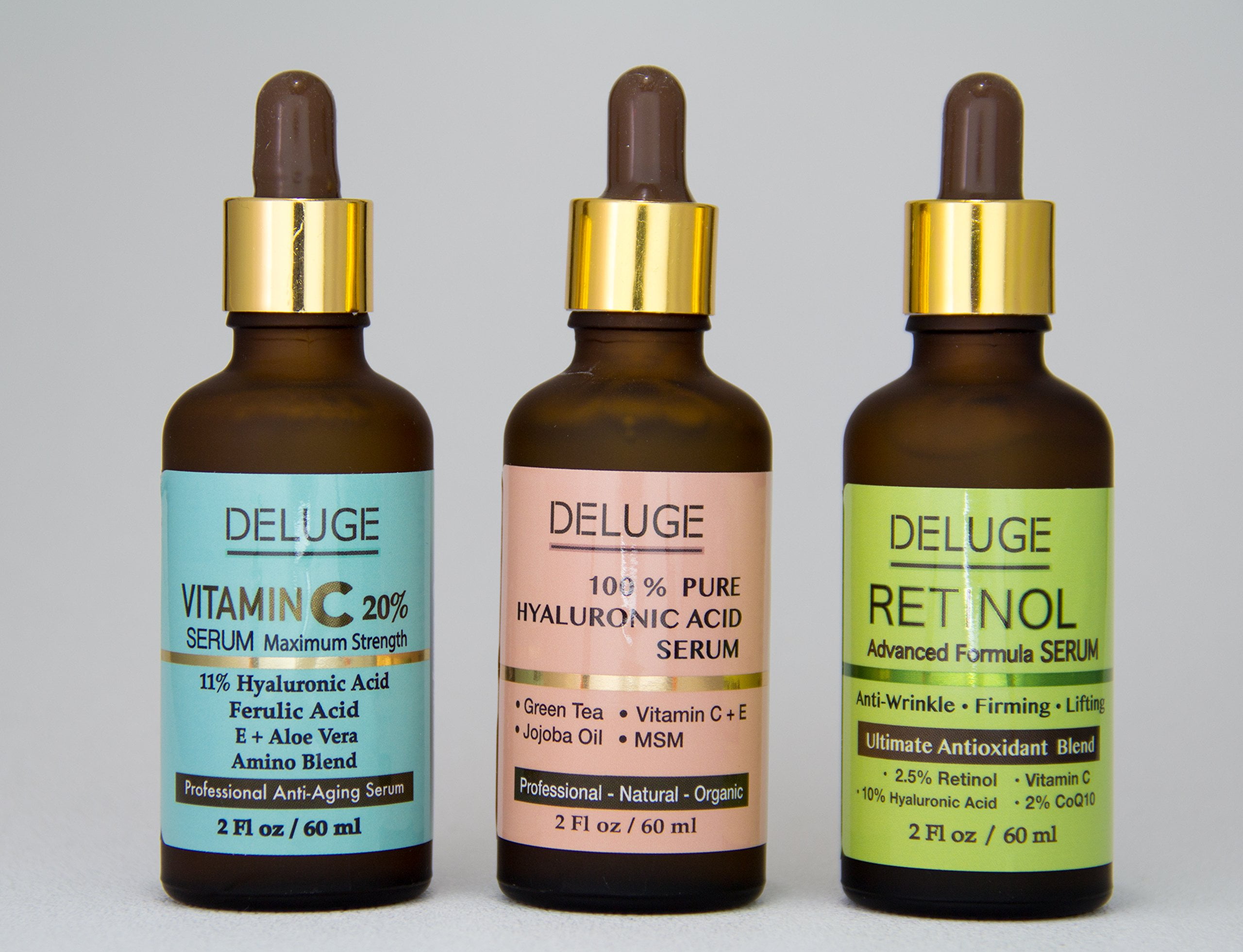 Deluge Rational Face serum with vitamin C, Hyaluronic Acid & CoQ10 – Anti-Aging & Anti-Wrinkles Advanced formula (2 FL oz)