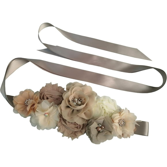 SHIQI-Wedding Bride Belt Sash Floral Sash Belts for Maternity Dresses Floral Belt Sash Girls Women Baby Shower Sash Belt