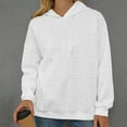 thumbnail image 2 of XPMWRP Women's Hoodies Letter Graphic Sweatshirt Drawstring Casual Long Sleeve Pullover Fashion Winter Warm Oversized Sweatshirt White L, 2 of 9