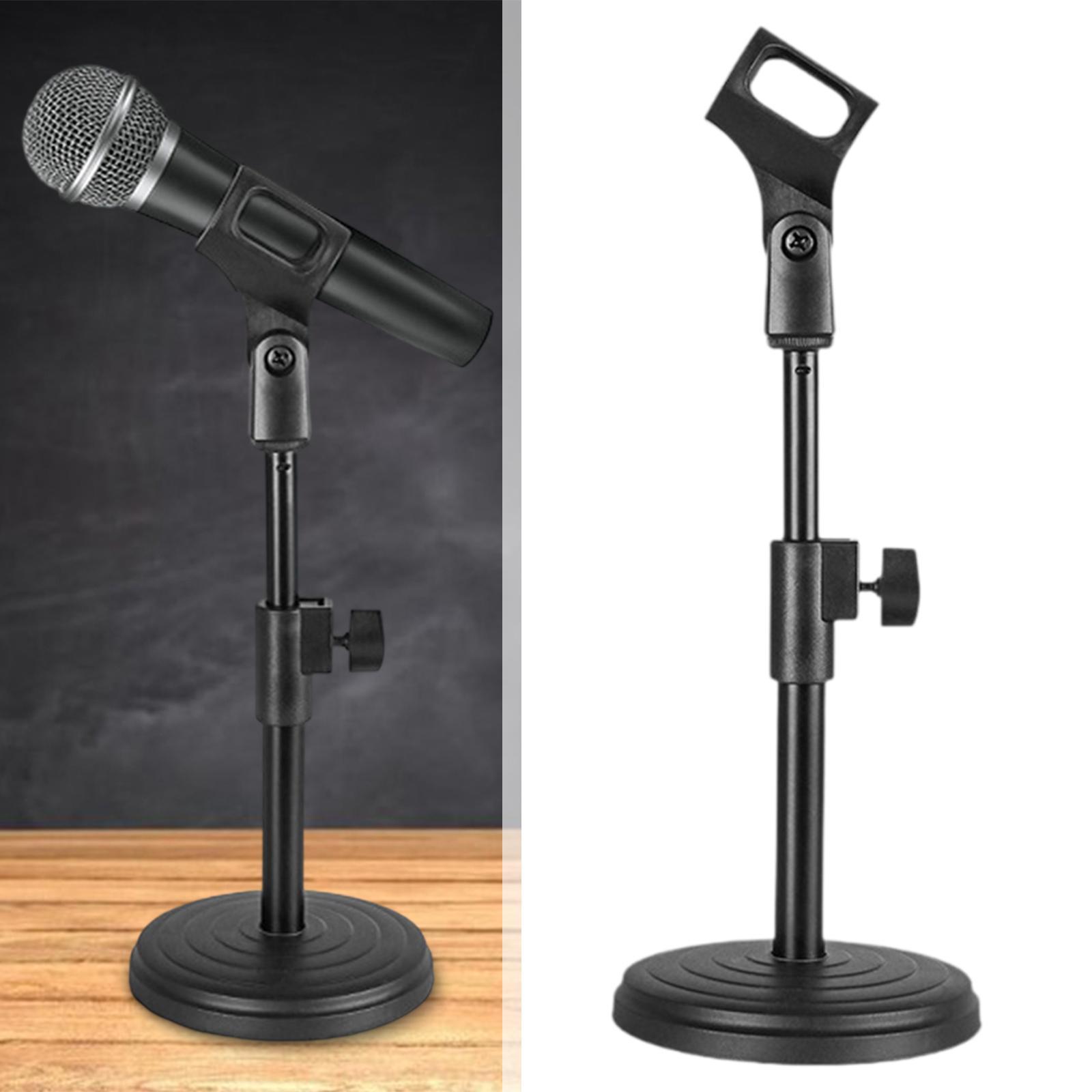 QccHieUs Desktop Microphone Stand Compact Adjustable Height for Party Concert Meeting