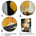 thumbnail image 3 of Designart "Golden Mystery Female Likeness" Abstract Floater Framed Wall Art Living Room, 3 of 7