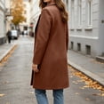 thumbnail image 6 of Tqcoqu Women's Coat Fall Winter Casual Single Breasted Overcoat Mid-Length Notched Lapel Coat, 6 of 9