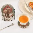 thumbnail image 2 of 6 Pcs Drink Coasters with Holder 3.94in Woven Coasters for Drinks Cute Highland Cow Pattern Coaster Set for Protection Table, 2 of 7