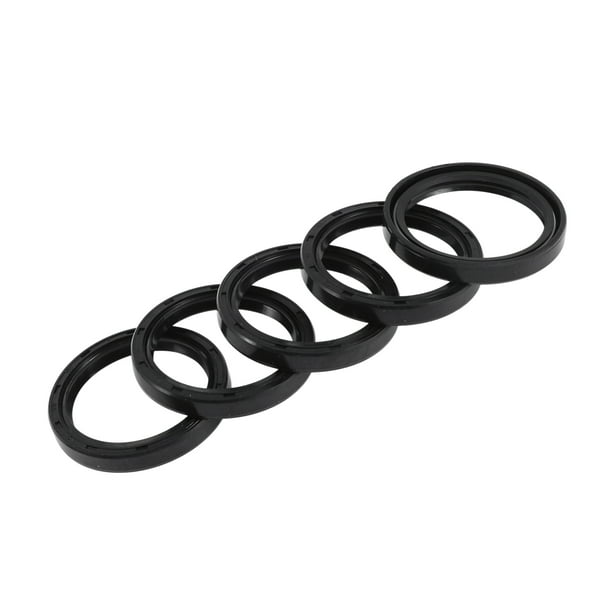 Sello de Aceite Universal TC Doble Labio con Resorte de Acero 40x50x7mm Alta Presión Caucho NBR Negro 5pcs