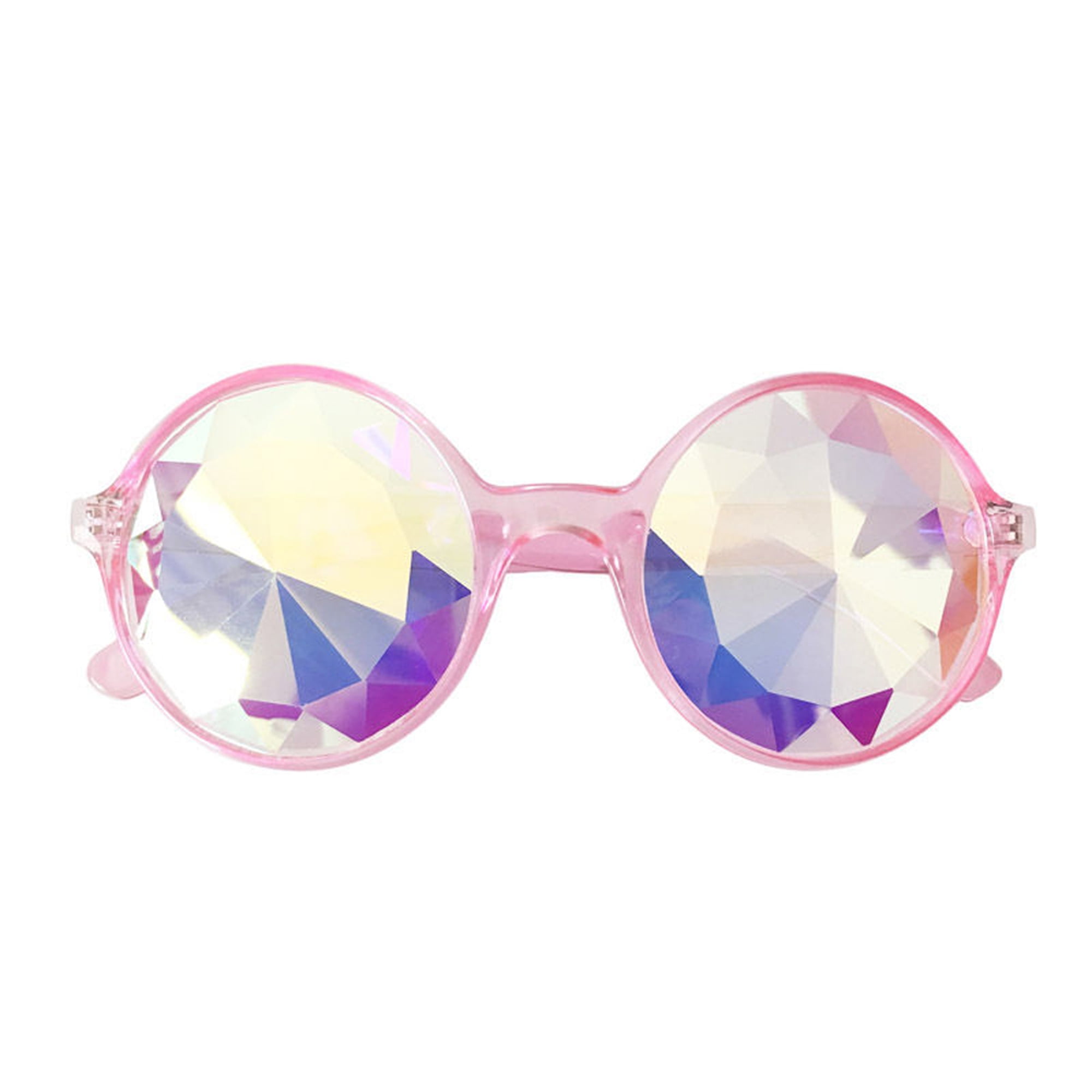 Rainbow EDM Rave Lightshow Optics GloFX Transparent Pink Kaleidoscope Glasses