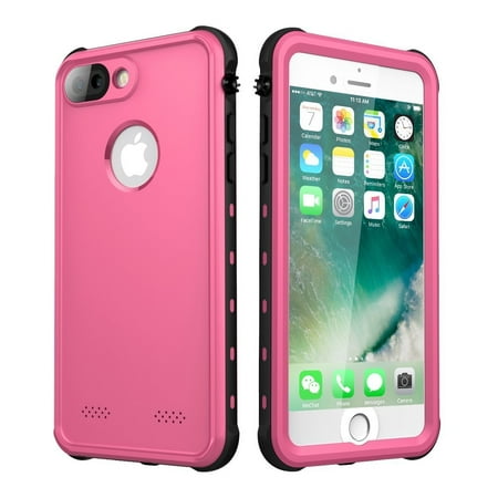 For Apple IPhone 8 Plus / IPhone 7 Plus Redpepper IP68 Waterproof Dustproof Shockproof Cases with Built-in Screen Protector, Full Body Sealed Protective Front and Back Cover Pink