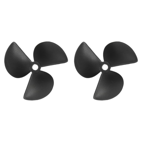 2 Pcs RC Boat Propeller, 3 Blades Propellers 4.8mm Hole Dia 55mm OD CW Clockwise Rotating Propeller, Black
