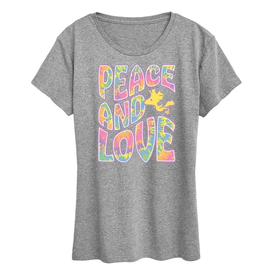 Peanuts - Peace & Love - Woodstock - Women's Short Sleeve Graphic T-Shirt