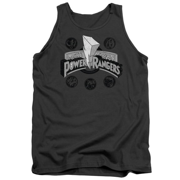 Power Rangers Men's  Power Coins Mens Tank Charcoal