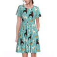 thumbnail image 1 of Disketp Cute Dog para Vestido de Manga Corta para Mujeres, Vestidos de Verano para Mujeres, Casual y Holgado para la Playa, 1 of 6