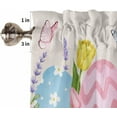 thumbnail image 5 of Kitchen Curtains Set, Spring Easter Kitchen Curtains and Valances Set, Rustic Floral Botanical Easter Eggs Rod Pocket Tier Curtains 36 Inch Length for Cafe/Bedroom Windows, 5 of 6