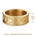 thumbnail image 4 of HZMAN 8mm Moon Star Sun Statement Ring Stainless Steel Boho Jewelry for Women Men (Gold, 9), 4 of 6