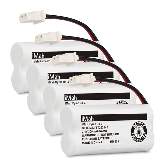 Baterías Ni-MH para teléfono iMah Ryme B1-3 BT162342, 2,4 V, 300 mAh, paquete de 4