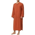 thumbnail image 4 of MODA NOVA Big & Tall Men's Nightshirt Cotton Sleep Shirt Side Split Long Gown, 4 of 5