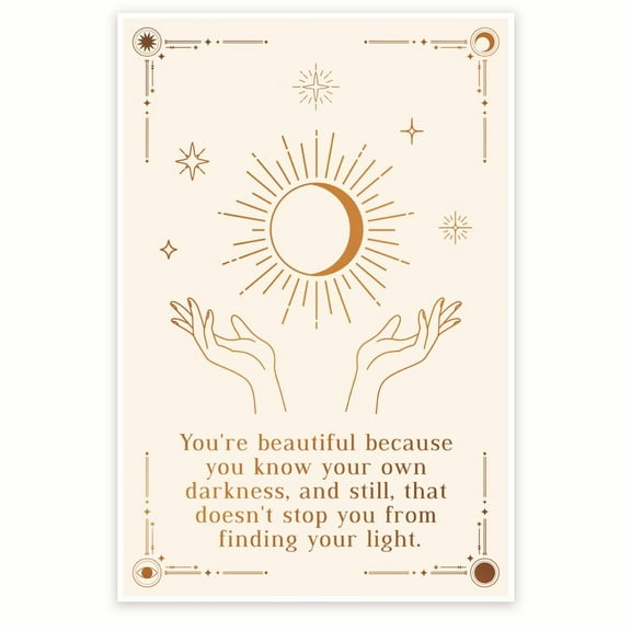 Bliss Monkey Co. You're Beautiful Boho Poster - Positive Spiritual Inspiring Empowering Wall Art - 12 x 18 Inch Poster - Unframed - Premium 100lb Gloss - Made In USA - BMCP090