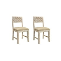 Taran Designs Quincy Solid Wood Dining Chairs (Set of 2) in White
