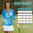 thumbnail image 7 of Uorisanigo Artistic Flowers Athletic Polo Workout Tops for Women Soft Fashionable Women's 3/4 Sleeve Athletic Golf Shirts Comfortable Dry-Fit Tennis Tops Workout Sports Daily Wear, 7 of 7