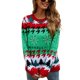 thumbnail image 1 of Suéter de árbol de Navidad para mujer, jersey con estampado, cuello redondo, manga larga, para invierno, verde, S, 1 of 7