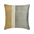 thumbnail image 6 of The HomeCentric Euro Pillow Decorative, Gold & Grey Pack of 2, 26x26 inch (65x65 cm) Pillow Covers, Silk Color Block Patchwork Throw Pillows For Sofa, Patchwork Modern Style Easter - Splendour Gold, 6 of 10