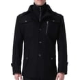 thumbnail image 3 of Abrigos de lana para hombre gabardina de invierno CHAO color negro talla M, 3 of 5